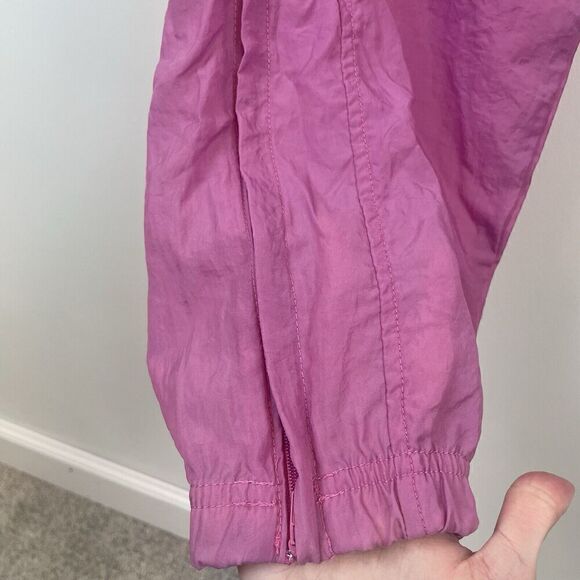Vintage 90s Reebok Pink Barbie Windbreaker Jogger Pants 100% Nylon Size M - Picture 5 of 8